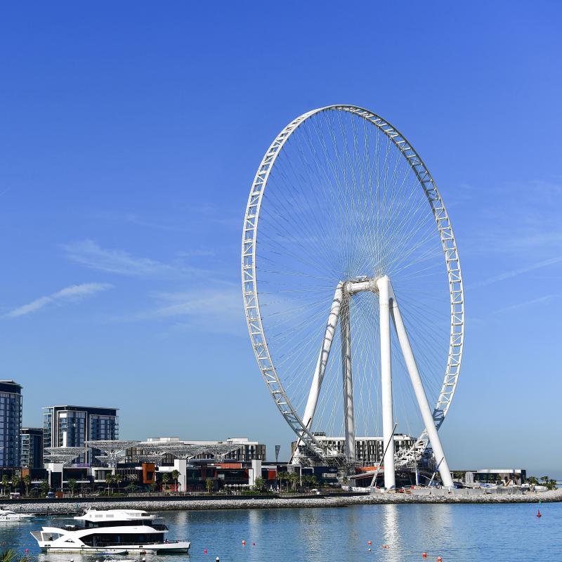 The ferris wheel Ain Dubai in the Gulf Emirate of Dubai on Jan. 18, 2020. The ferris wheel Ain Dubai in the Gulf Emirate of Dubai on Jan. 18, 2020.