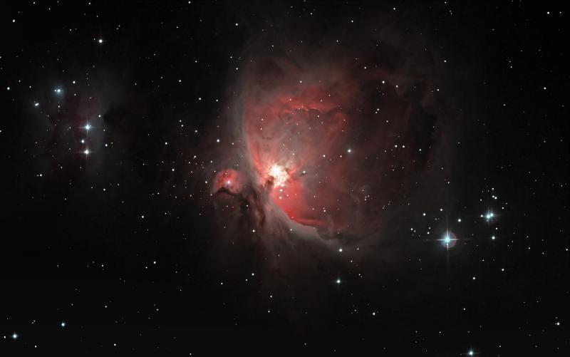 In the Orion Nebula (M42), new stars and planetary systems are being born. They are build from the materials of previous stars which have died in a supernova explosion. In the Orion Nebula (M42), new stars and planetary systems are being born. They are build from the materials of previous stars which have died in a supernova explosion.