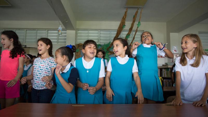 Children in the mountain town of Orocovis returned to school two weeks ago after a two-month pause following Hurricane Maria. The school doesn't have electricity, so it lets out at 12:30 p.m. Children in the mountain town of Orocovis returned to school two weeks ago after a two-month pause following Hurricane Maria. The school doesn't have electricity, so it lets out at 12:30 p.m.