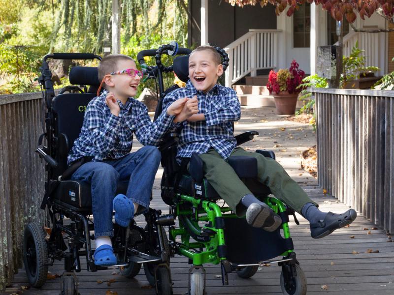 Brothers Chase Miller (left), 10, and Carson Miller, 11, in November 2021. The two brothers have a rare genetic disorder and are immunocompromised. Their family has to practice extreme caution to prevent coronavirus exposures. Brothers Chase Miller (left), 10, and Carson Miller, 11, in November 2021. The two brothers have a rare genetic disorder and are immunocompromised. Their family has to practice extreme caution to prevent coronavirus exposures.