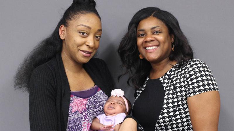 Sabrina Beavers, shown here holding her daughter, Destiny, and her friend, Shantay Davies-Balch, at StoryCorps in 2019. Sabrina Beavers, shown here holding her daughter, Destiny, and her friend, Shantay Davies-Balch, at StoryCorps in 2019.