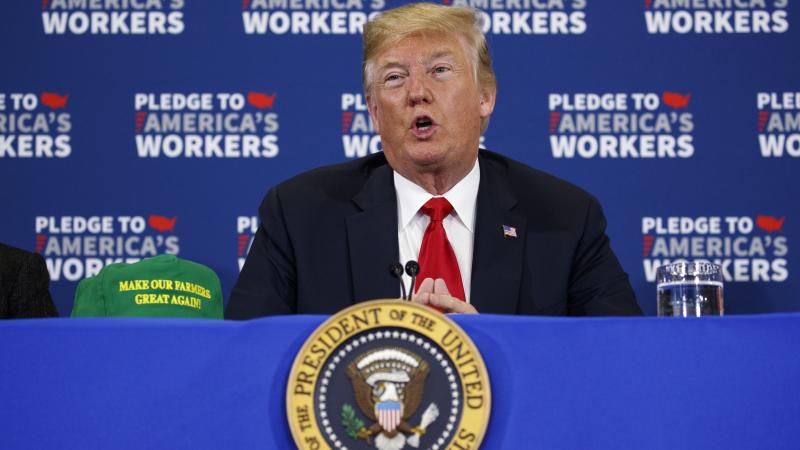 President Trump speaks in Iowa, which has been hit hard by tariffs from other countries issued in retaliation to Trump's tariffs. Trump brought with him new "Make Our Farmers Great Again!" hats. President Trump speaks in Iowa, which has been hit hard by tariffs from other countries issued in retaliation to Trump's tariffs. Trump brought with him new "Make Our Farmers Great Again!" hats.