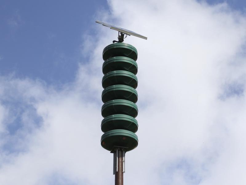 A Hawaii Civil Defense Warning Device will sound an alarm during natural disasters. In December, the Hawaii Emergency Management Agency tested a statewide alert tone signaling nuclear threat. A Hawaii Civil Defense Warning Device will sound an alarm during natural disasters. In December, the Hawaii Emergency Management Agency tested a statewide alert tone signaling nuclear threat.