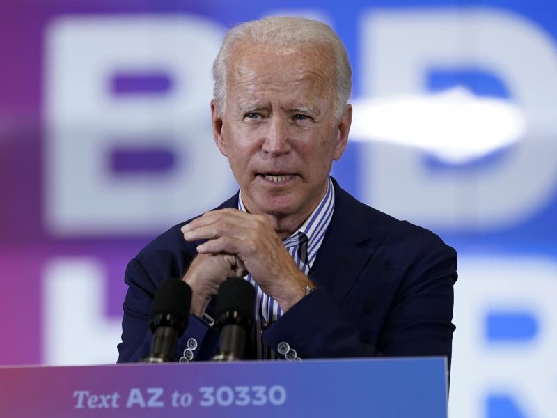 Democratic presidential candidate former Vice President Joe Biden kicks off a small business tour at the Carpenters Local Union 1912 in Phoenix on Oct. 8. Democratic presidential candidate former Vice President Joe Biden kicks off a small business tour at the Carpenters Local Union 1912 in Phoenix on Oct. 8.
