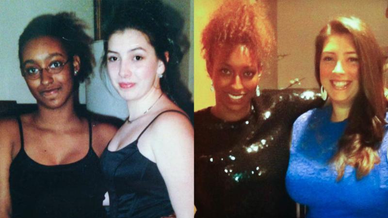 At left, Yennie Neal-Achigbu (left) and Jamie Olivieri in 1998 and at right, in 2012. At left, Yennie Neal-Achigbu (left) and Jamie Olivieri in 1998 and at right, in 2012.
