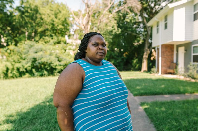 West Atlanta resident Harriet Feggins has been out of work since March because of the pandemic. So far she has managed to pay her electric bill by scraping together odd jobs and dipping into her 401(k). "I'm trying to do everything I can," she says, but s West Atlanta resident Harriet Feggins has been out of work since March because of the pandemic. So far she has managed to pay her electric bill by scraping together odd jobs and dipping into her 401(k). "I'm trying to do everything I can," she says, but s