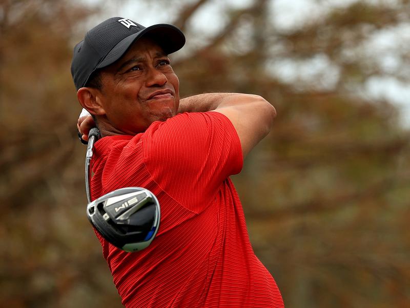 Tiger Woods, pictured in December 2020, posted a video on Sunday of himself practicing. He faced complex injuries sustained in a car crash in February. Tiger Woods, pictured in December 2020, posted a video on Sunday of himself practicing. He faced complex injuries sustained in a car crash in February.