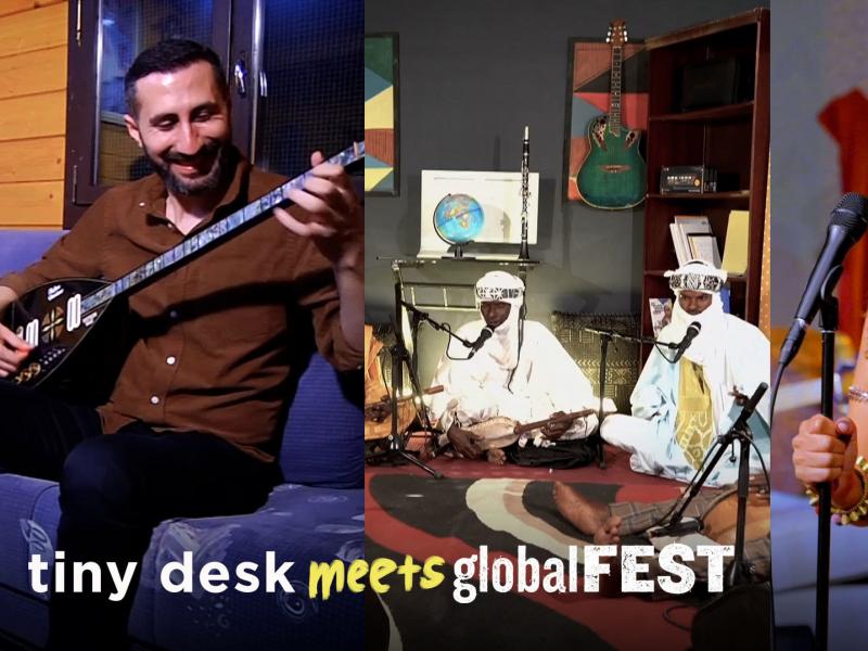 Tiny Desk Meets globalFEST: Al Bilali Soudan, Kiran Ahluwalia, Tufan Derince Tiny Desk Meets globalFEST: Al Bilali Soudan, Kiran Ahluwalia, Tufan Derince