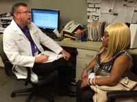 Kevin Wierhs and Susan Johnson confer about what works and what doesn't in managing diabetes. Kevin Wierhs and Susan Johnson confer about what works and what doesn't in managing diabetes.