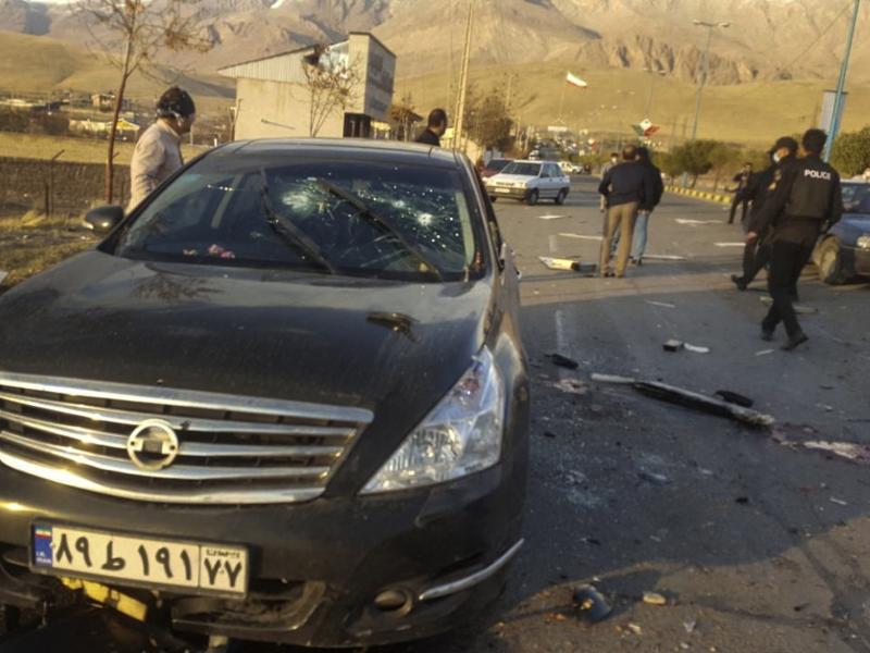 This photo released by the semiofficial Fars News Agency shows the scene where Mohsen Fakhrizadeh was reportedly killed in Absard, a small city just east of Tehran, Iran, on Friday. Fakhrizadeh, an Iranian scientist that Israel alleged led the Islamic Rep This photo released by the semiofficial Fars News Agency shows the scene where Mohsen Fakhrizadeh was reportedly killed in Absard, a small city just east of Tehran, Iran, on Friday. Fakhrizadeh, an Iranian scientist that Israel alleged led the Islamic Rep