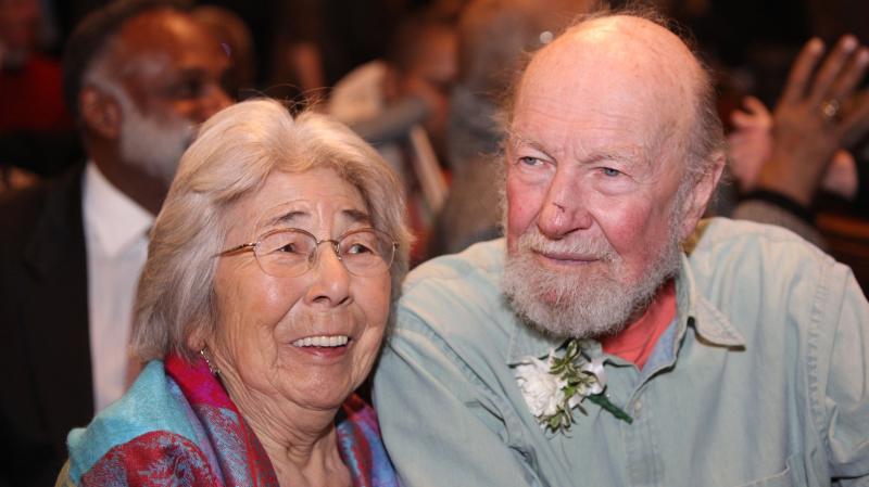Toshi Seeger with her husband, folk singer Pete Seeger, in 2009. Toshi Seeger with her husband, folk singer Pete Seeger, in 2009.