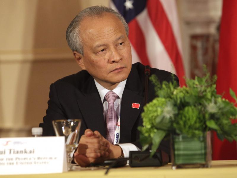 Cui Tiankai, China's ambassador to the United States, listens during a meeting at the U.S. State Department in Washington D.C., in 2015. Cui Tiankai, China's ambassador to the United States, listens during a meeting at the U.S. State Department in Washington D.C., in 2015.