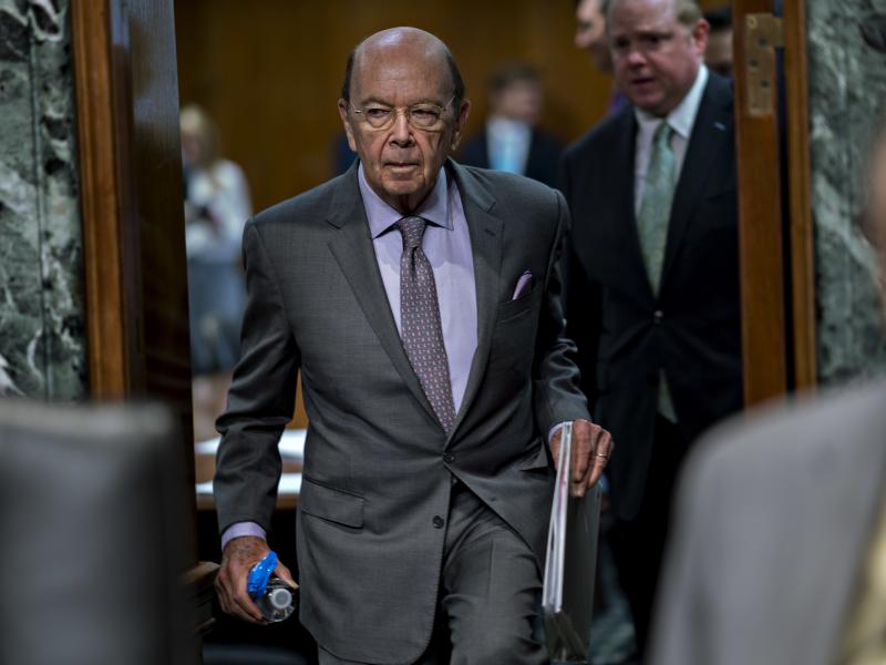 Commerce Secretary Wilbur Ross arrives at a U.S. Senate hearing in June. He added a citizenship question to the 2020 census that has sparked six lawsuits from dozens of states, cities and other groups that want it removed. Commerce Secretary Wilbur Ross arrives at a U.S. Senate hearing in June. He added a citizenship question to the 2020 census that has sparked six lawsuits from dozens of states, cities and other groups that want it removed.