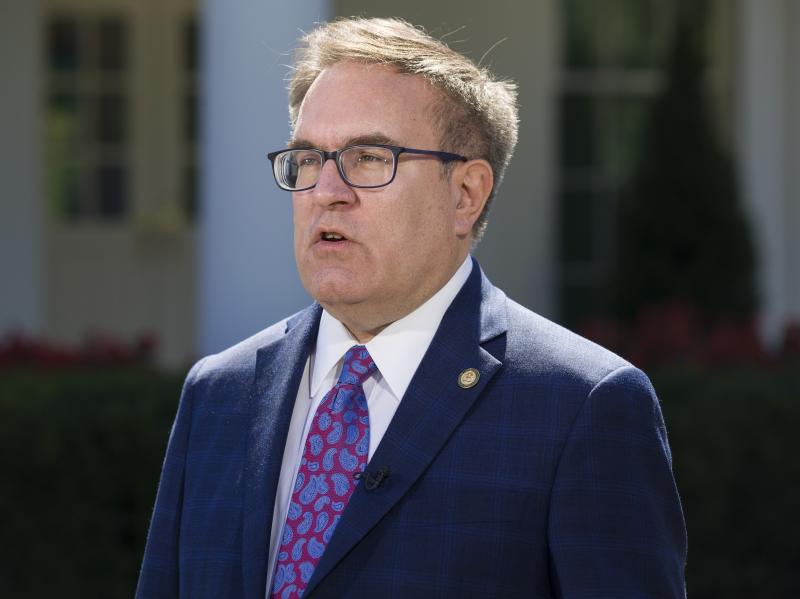 Environmental Protection Agency administrator Andrew Wheeler speaks during a television interview in front of the West Wing of the White House, on Sept. 19, 2019. Wheeler has threatened to withdraw billions of dollars in federal highway money unless Calif Environmental Protection Agency administrator Andrew Wheeler speaks during a television interview in front of the West Wing of the White House, on Sept. 19, 2019. Wheeler has threatened to withdraw billions of dollars in federal highway money unless Calif