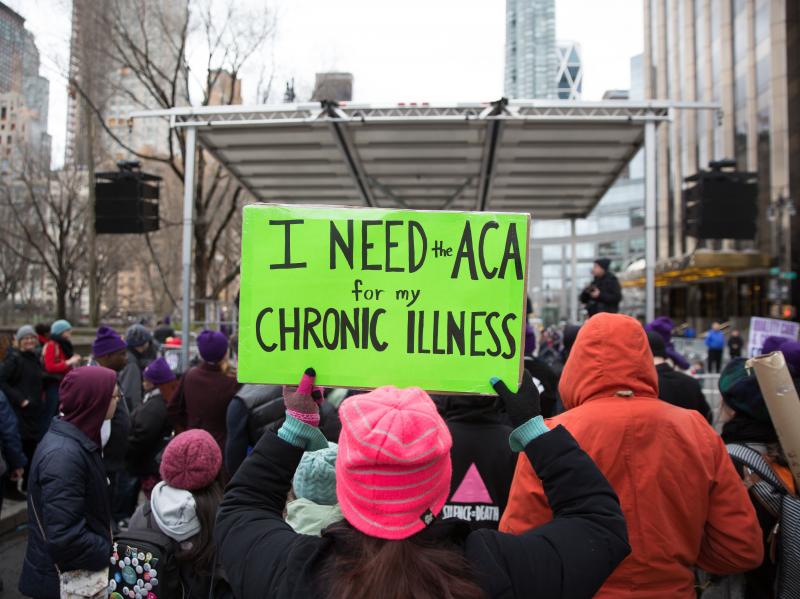 The Justice Department sent a letter in support of repealing the entirety of the Affordable Care Act. Here, a sign in support of the ACA in April 2017 in New York City. The Justice Department sent a letter in support of repealing the entirety of the Affordable Care Act. Here, a sign in support of the ACA in April 2017 in New York City.