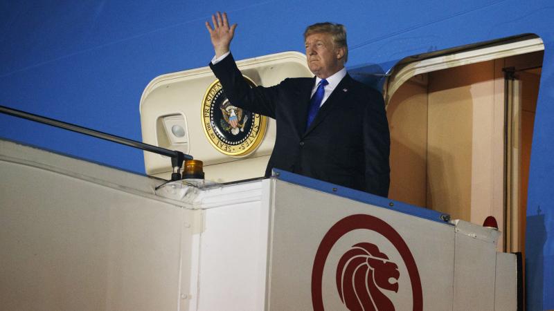 President Donald Trump arrives in Singapore Sunday for a highly touted summit with North Korean leader Kim Jong Un. President Donald Trump arrives in Singapore Sunday for a highly touted summit with North Korean leader Kim Jong Un.