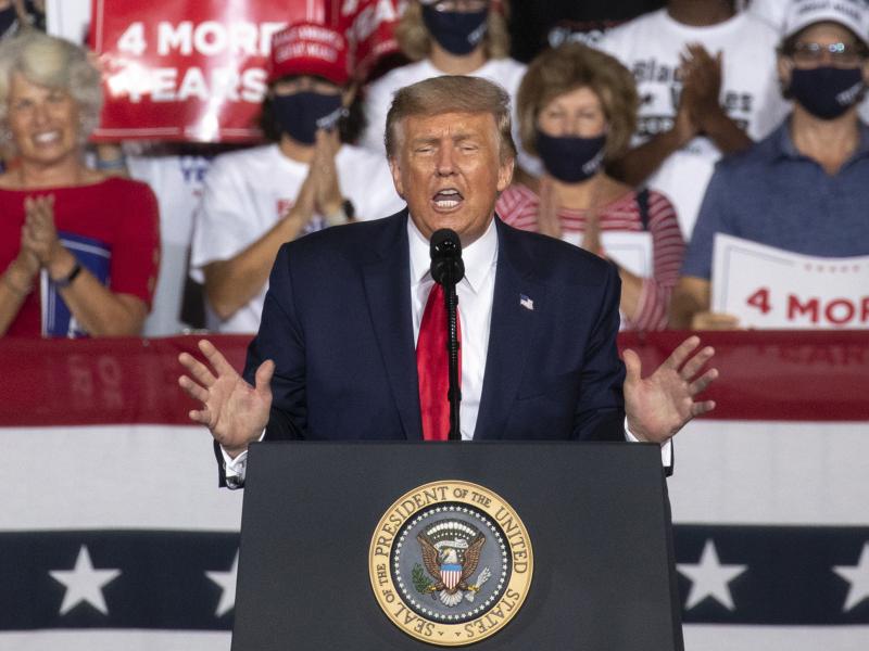 President Trump addresses a campaign rally Tuesday in Winston-Salem, N.C. President Trump addresses a campaign rally Tuesday in Winston-Salem, N.C.