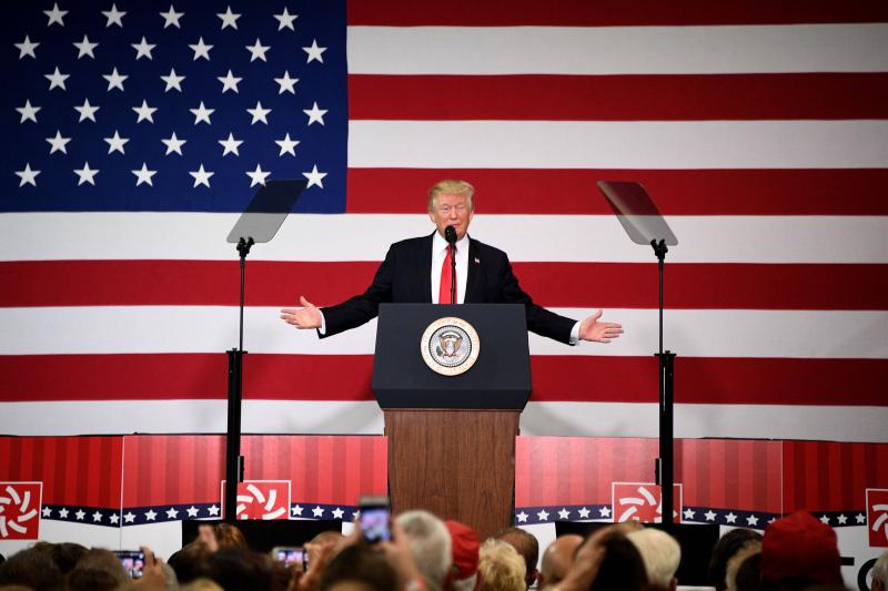 President Trump participates in a tax overhaul kickoff event at the Loren Cook Company in Springfield, Mo., on Wednesday. President Trump participates in a tax overhaul kickoff event at the Loren Cook Company in Springfield, Mo., on Wednesday.