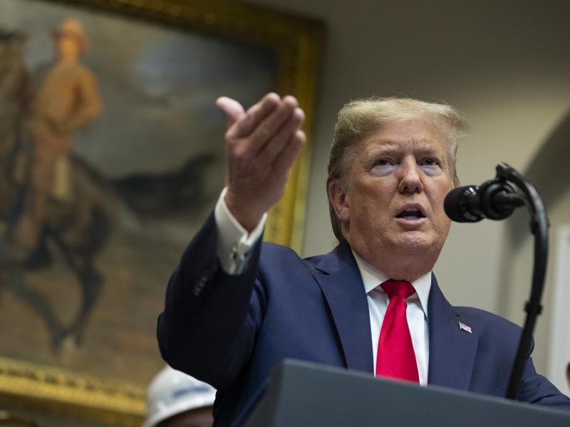President Trump proposes changes to the National Environmental Policy Act at the White House in January. The final rules aims to speed approval of pipelines and other infrastructure. President Trump proposes changes to the National Environmental Policy Act at the White House in January. The final rules aims to speed approval of pipelines and other infrastructure.