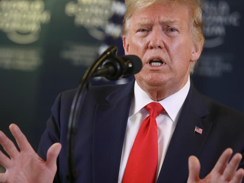 President Trump discusses the planned travel ban extension Wednesday during a news conference at the 50th World Economic Forum in Davos, Switzerland. President Trump discusses the planned travel ban extension Wednesday during a news conference at the 50th World Economic Forum in Davos, Switzerland.