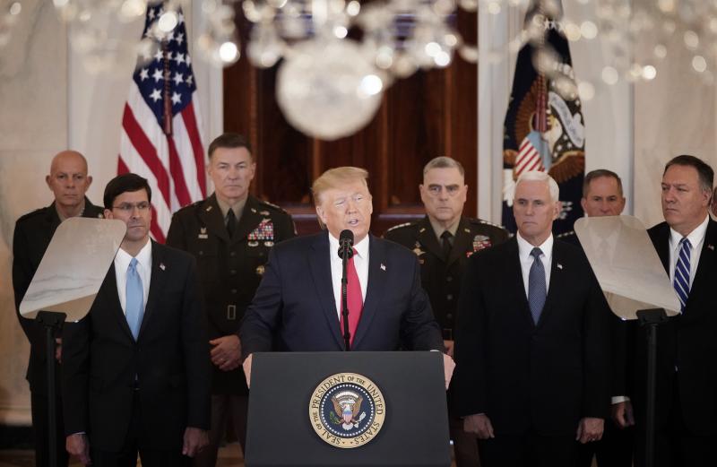 President Trump Addresses The Nation After Iranian Attacks In Iraq Target Bases Where U.S. Troops Stationed President Trump Addresses The Nation After Iranian Attacks In Iraq Target Bases Where U.S. Troops Stationed