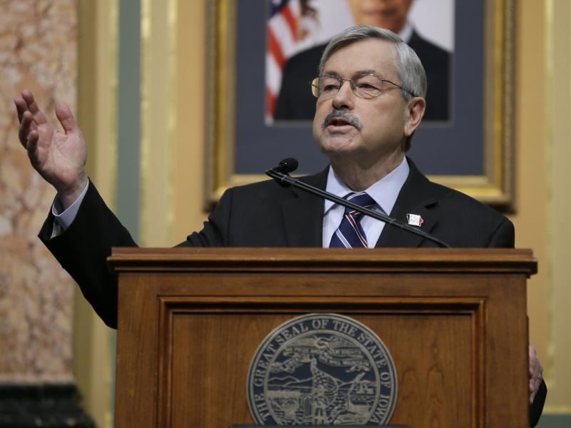 Iowa Gov. Terry Branstad has been named as the next U.S. Ambassador to China. He's pictured here delivering his annual Condition of the State address before a joint session of the Iowa Legislature, in January. Iowa Gov. Terry Branstad has been named as the next U.S. Ambassador to China. He's pictured here delivering his annual Condition of the State address before a joint session of the Iowa Legislature, in January.