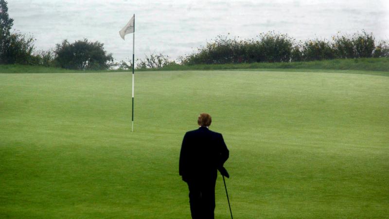 As part of a portrait session, Donald Trump walks toward the 11th tee on Trump National Golf Club Los Angeles in Rancho Palos Verdes, Calif. As part of a portrait session, Donald Trump walks toward the 11th tee on Trump National Golf Club Los Angeles in Rancho Palos Verdes, Calif.