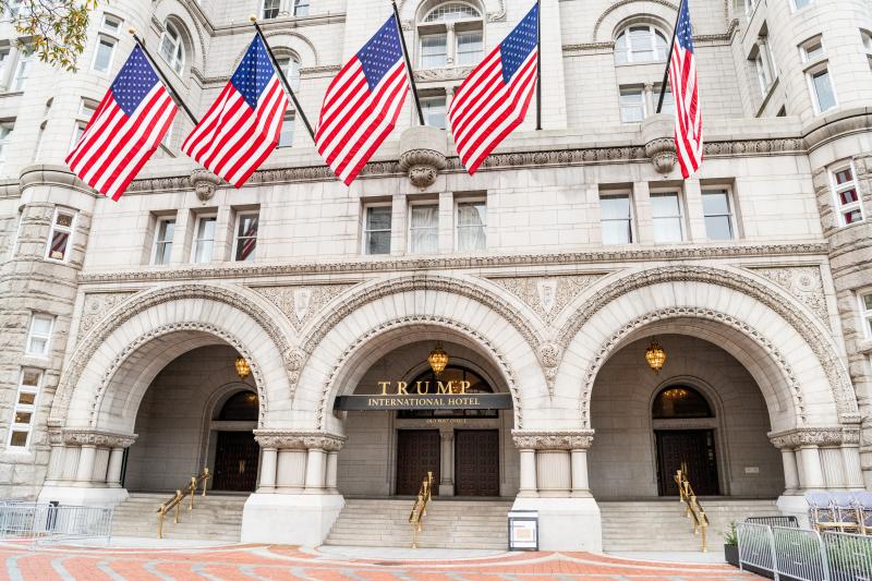The Trump International Hotel in Washington, D.C., is the focus of one of three pending lawsuits claiming the president is violating the Constitution by not divesting from his business empire. The Trump International Hotel in Washington, D.C., is the focus of one of three pending lawsuits claiming the president is violating the Constitution by not divesting from his business empire.