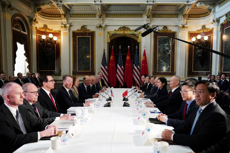 U.S. and Chinese trade negotiators meeting in Washington, D.C. last week. Citing progress in the talks, President Trump said he would suspend a planning increase in tariffs on Chinese goods due to take effect on March 1. U.S. and Chinese trade negotiators meeting in Washington, D.C. last week. Citing progress in the talks, President Trump said he would suspend a planning increase in tariffs on Chinese goods due to take effect on March 1.