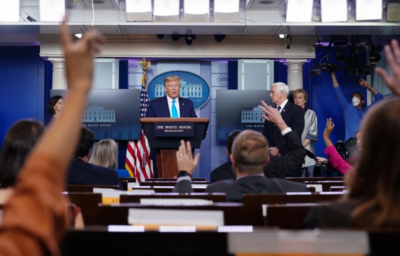 President Trump speaks during Tuesday's briefing from the White House coronavirus task force. President Trump speaks during Tuesday's briefing from the White House coronavirus task force.