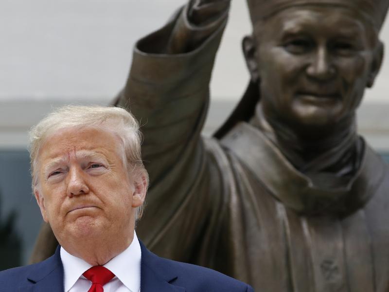 President Trump visits Saint John Paul II National Shrine Tuesday in Washington, D.C. President Trump visits Saint John Paul II National Shrine Tuesday in Washington, D.C.