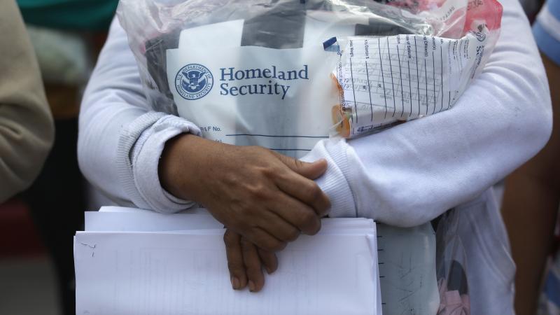 Central American immigrants depart ICE custody, pending future immigration court hearings, on June 11 in McAllen, Texas. Central American immigrants depart ICE custody, pending future immigration court hearings, on June 11 in McAllen, Texas.