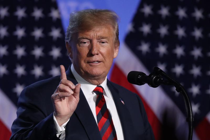 President Trump speaks to the media at a news conference on the second day of the 2018 NATO Summit Thursday in Brussels. President Trump speaks to the media at a news conference on the second day of the 2018 NATO Summit Thursday in Brussels.