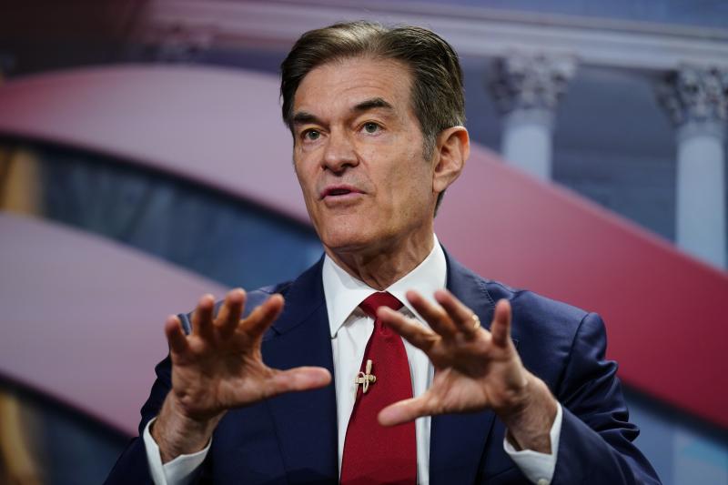 Dr. Mehmet Oz takes part in a forum for Pennsylvania Republican U.S. Senate candidates in Camp Hill, Pa., on April 2. Oz recently got the endorsement of former President Donald Trump over his chief rival for the nomination, David McCormick. Dr. Mehmet Oz takes part in a forum for Pennsylvania Republican U.S. Senate candidates in Camp Hill, Pa., on April 2. Oz recently got the endorsement of former President Donald Trump over his chief rival for the nomination, David McCormick.