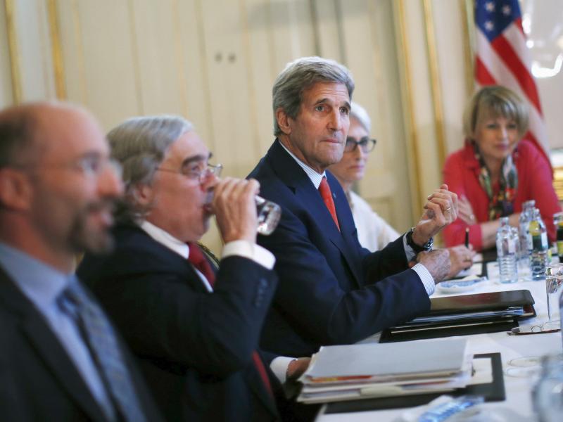 U.S. Secretary of State John Kerry meets with Iranian Foreign Minister Mohammad Javad Zarif (not pictured) at a hotel in Vienna on Friday. U.S. Secretary of State John Kerry meets with Iranian Foreign Minister Mohammad Javad Zarif (not pictured) at a hotel in Vienna on Friday.