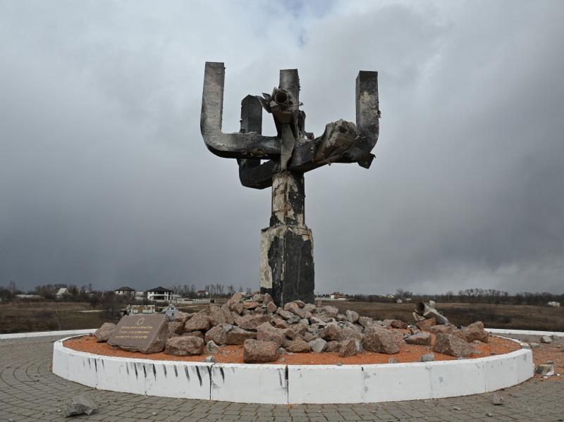 The Menorah memorial is seen outside of Kharkiv at the Drobitsky Yar Holocaust memorial, a location that saw a mass killing of Jewish people by Nazis during WWII. UNESCO included the memorial in its list of sites that have sustained damaged since Russia i The Menorah memorial is seen outside of Kharkiv at the Drobitsky Yar Holocaust memorial, a location that saw a mass killing of Jewish people by Nazis during WWII. UNESCO included the memorial in its list of sites that have sustained damaged since Russia i