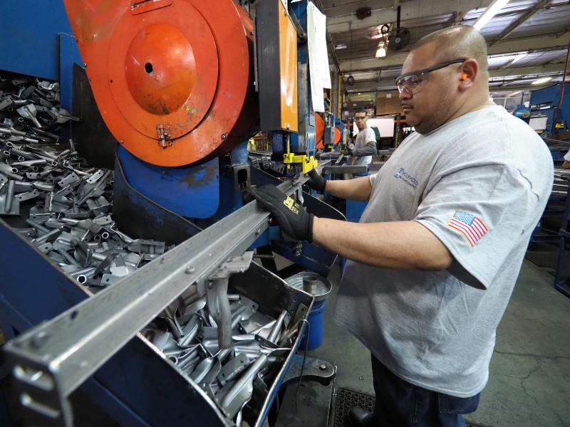 Workers build bed frames at a factory in Commerce, Calif., near Los Angeles, in 2017. In January, the economy added a bigger-than-expected 304,000 jobs, including 13,000 in manufacturing. Workers build bed frames at a factory in Commerce, Calif., near Los Angeles, in 2017. In January, the economy added a bigger-than-expected 304,000 jobs, including 13,000 in manufacturing.