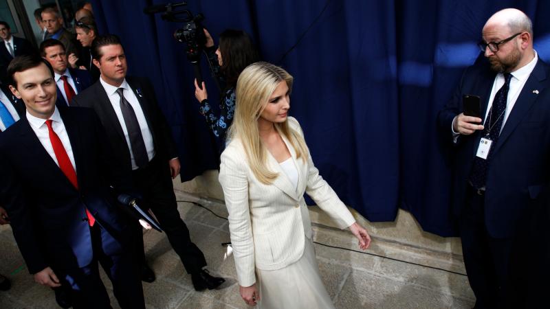 Ivanka Trump and her husband, Jared Kushner, both senior White House advisers, arrive for the inauguration of the U.S. Embassy in Jerusalem on Monday. Ivanka Trump and her husband, Jared Kushner, both senior White House advisers, arrive for the inauguration of the U.S. Embassy in Jerusalem on Monday.
