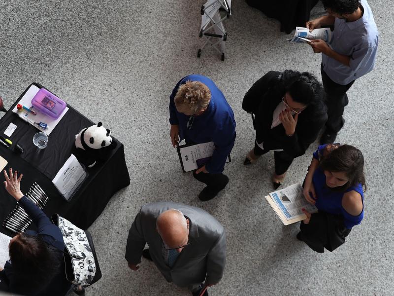 People attend the JobNewsUSA career fair Sunrise, Fla., in November 2016. People attend the JobNewsUSA career fair Sunrise, Fla., in November 2016.