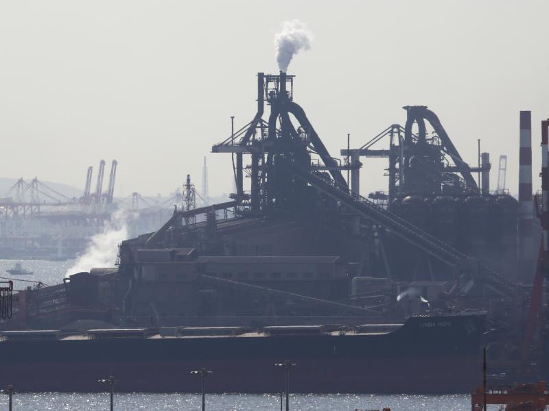 Japan's Nikkei lost 2.5 percent after President Trump announced the tariffs. JFE Steel Corp. has a factory in Kawasaki near Tokyo. Japan's Nikkei lost 2.5 percent after President Trump announced the tariffs. JFE Steel Corp. has a factory in Kawasaki near Tokyo.