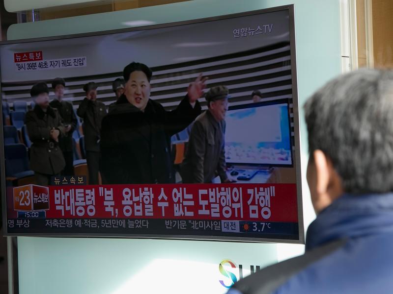 People watch a television screen showing news of North Korea's long-range rocket launch on Feb. 7 in Seoul. The new proposed U.N. resolution would ban supplying North Korea with aviation fuel, including rocket fuel. People watch a television screen showing news of North Korea's long-range rocket launch on Feb. 7 in Seoul. The new proposed U.N. resolution would ban supplying North Korea with aviation fuel, including rocket fuel.