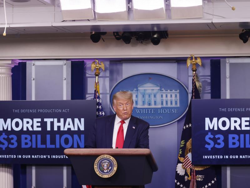 President Trump announces on July 28 that Eastman Kodak will receive a loan to manufacture ingredients used in pharmaceuticals. President Trump announces on July 28 that Eastman Kodak will receive a loan to manufacture ingredients used in pharmaceuticals.