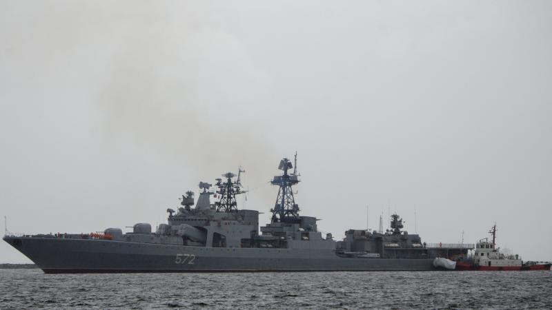 The Russian navy's Admiral Vinogradov arrives for a five-day goodwill visit at the South Harbor of Manila in June 2018. The vessel was involved in an incident Tuesday in the Sea of Japan involving the USS John S. McCain. The Russian navy's Admiral Vinogradov arrives for a five-day goodwill visit at the South Harbor of Manila in June 2018. The vessel was involved in an incident Tuesday in the Sea of Japan involving the USS John S. McCain.