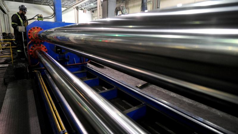 The U.S. is lifting tariffs on Canadian and Mexican steel imports, nearly a year after imposing the duties. Here, a worker is seen at Bri-Steel Manufacturing, which makes seamless steel pipes, in Edmonton, Alberta, Canada. The U.S. is lifting tariffs on Canadian and Mexican steel imports, nearly a year after imposing the duties. Here, a worker is seen at Bri-Steel Manufacturing, which makes seamless steel pipes, in Edmonton, Alberta, Canada.