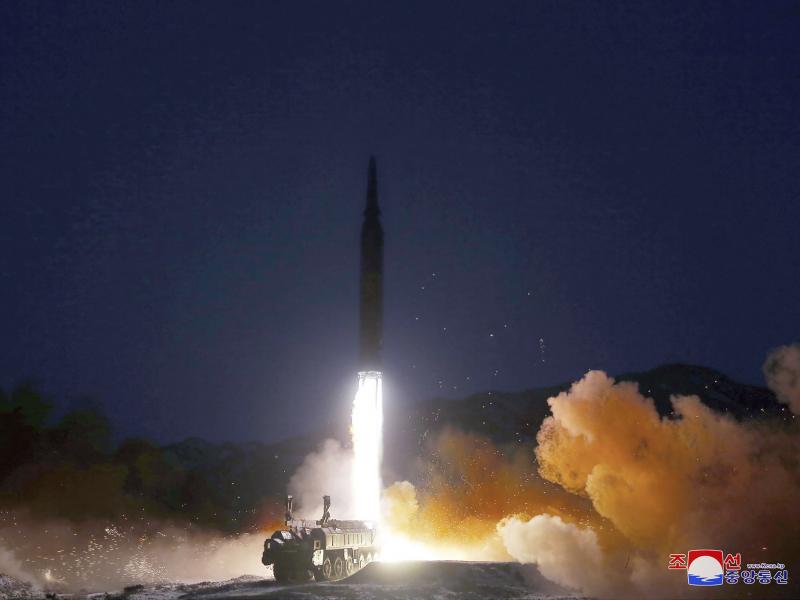 This photo provided by the North Korean government shows what it says a test launch of a hypersonic missile on Tuesday in North Korea. This photo provided by the North Korean government shows what it says a test launch of a hypersonic missile on Tuesday in North Korea.