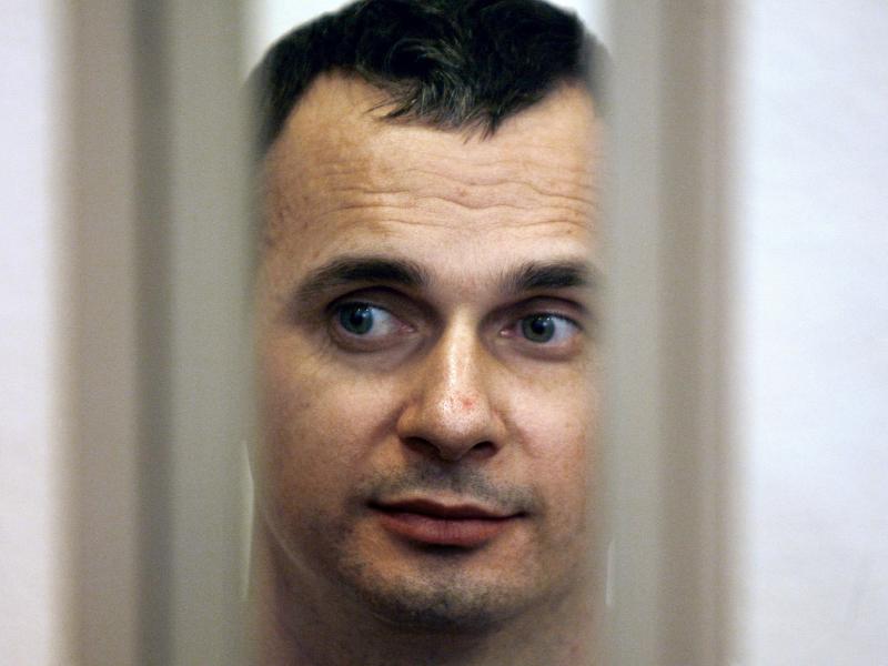 Ukrainian film director Oleg Sentsov is seen inside of the defendant's cage in a military courtroom in the southwestern Russian city of Rostov-on-Don in July 2015. Ukrainian film director Oleg Sentsov is seen inside of the defendant's cage in a military courtroom in the southwestern Russian city of Rostov-on-Don in July 2015.