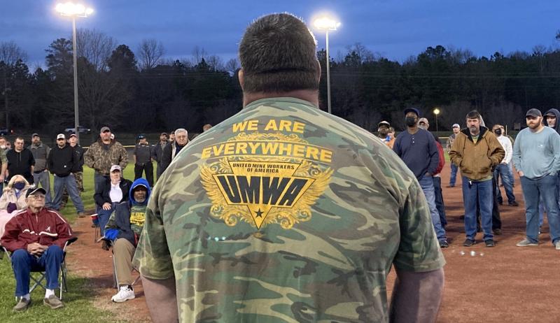 Alabama coal miners rally at a local ballpark in Brookwood. They've been on strike against Warrior Met Coal since April 1. Alabama coal miners rally at a local ballpark in Brookwood. They've been on strike against Warrior Met Coal since April 1.