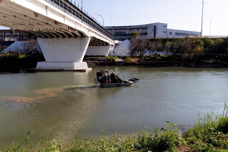 An airboat from the South Border Patrol Station in Laredo, Texas, leaves to patrol the Rio Grande River near the Laredo checkpoint. An airboat from the South Border Patrol Station in Laredo, Texas, leaves to patrol the Rio Grande River near the Laredo checkpoint.