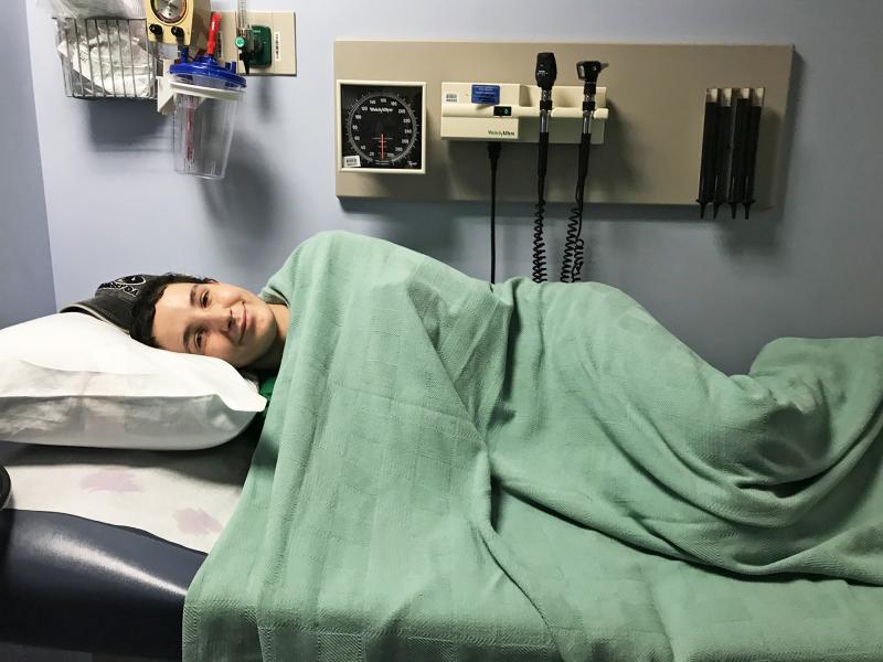 Aaron Reid, 20, rests in an exam room in the National Institutes of Health Clinical Center in Bethesda, Md. Aaron Reid, 20, rests in an exam room in the National Institutes of Health Clinical Center in Bethesda, Md.