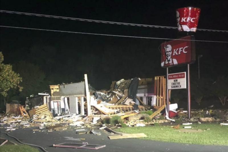Police say nobody was injured when a KFC restaurant in Eden, N.C., was destroyed in an overnight explosion. Police say nobody was injured when a KFC restaurant in Eden, N.C., was destroyed in an overnight explosion.